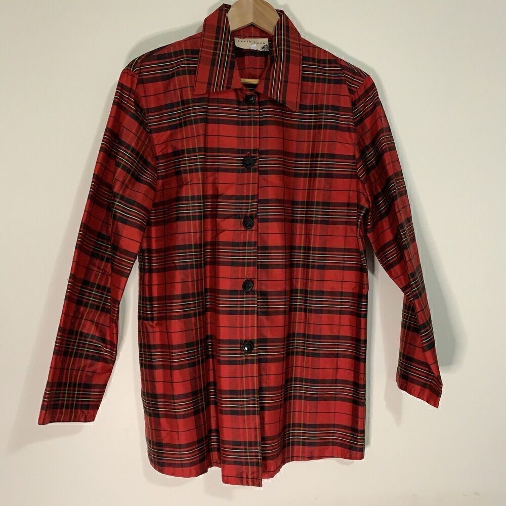 Earth Song BUTTON UP LONG SLEEVE SILK SHIRT SIZE 10